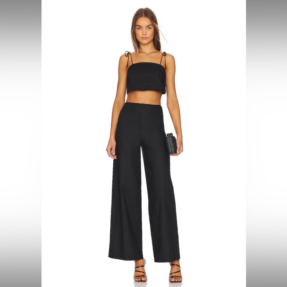 SNDYS. Linen Blend Wide Leg Pants- size Small NWT